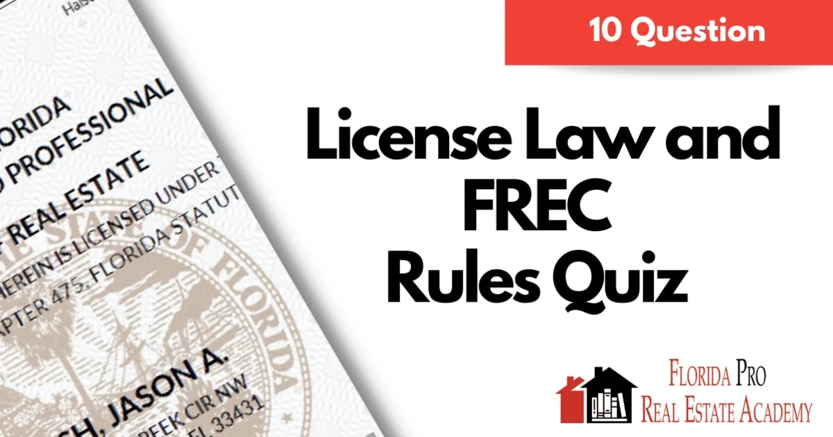 Exam Cram Quiz License Law and FREC Rules 3