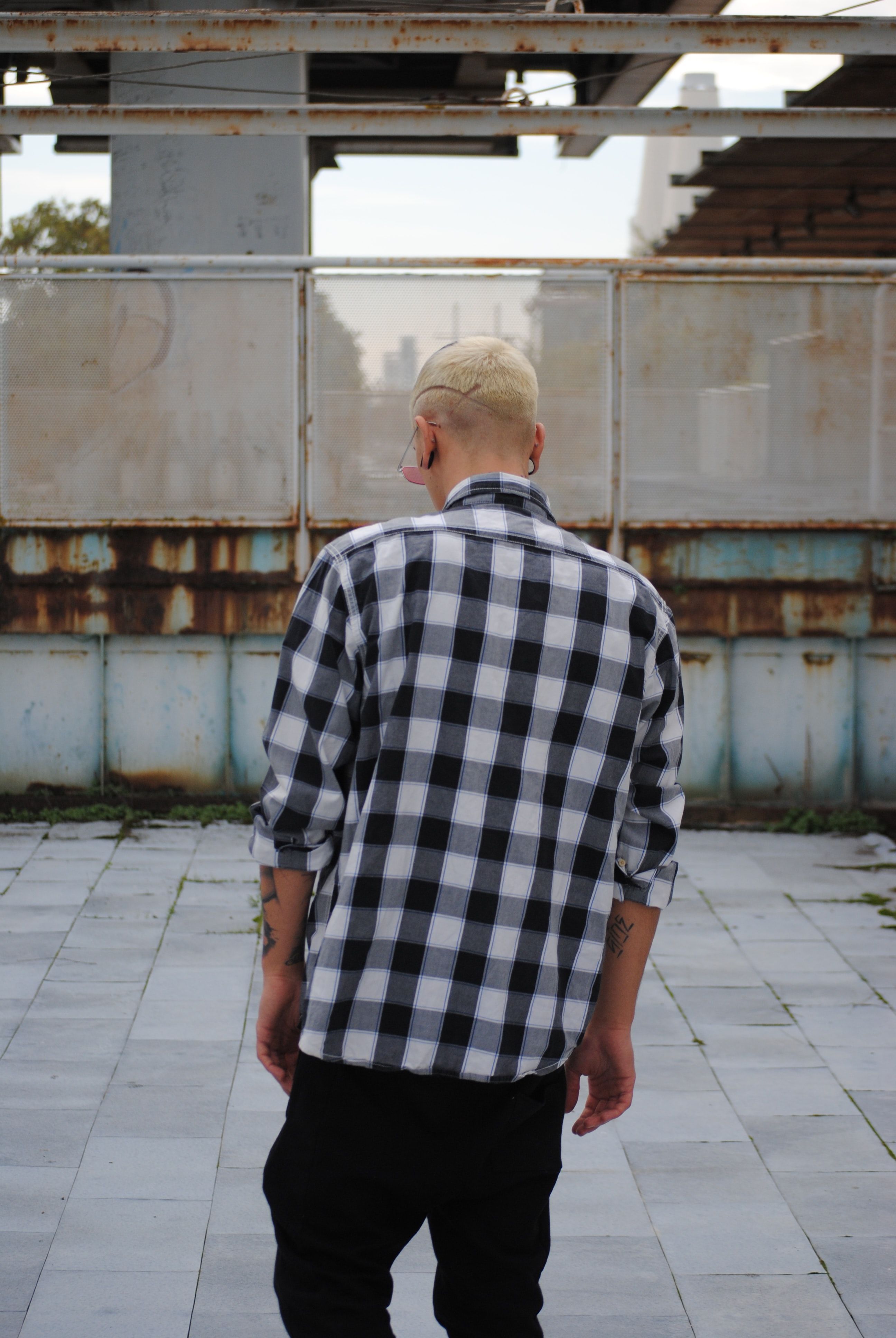 Black And White Broad Checks Shirt