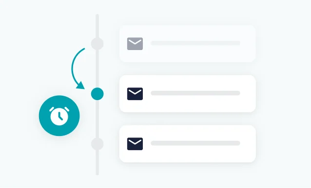 段階を分けてメールを配信するイメージ画像