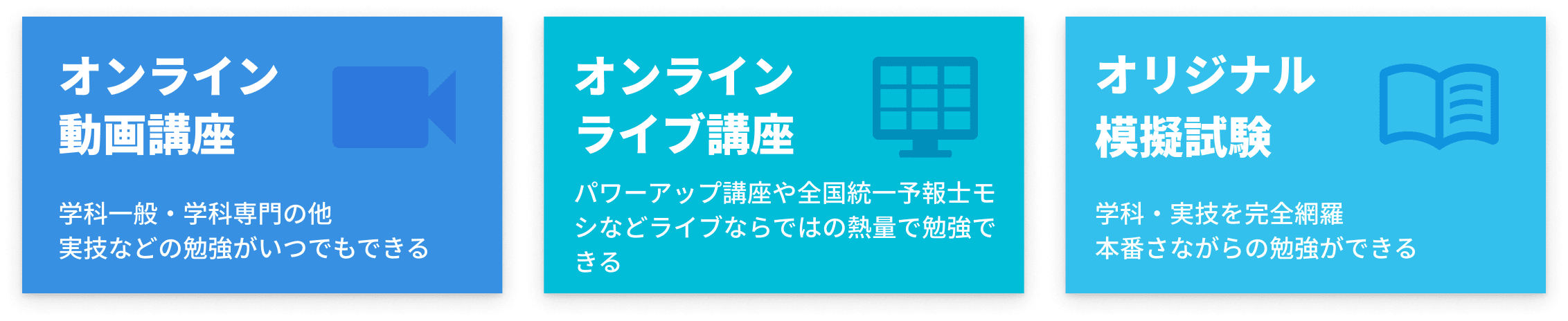 17年以上の実績と3種類の教材で徹底サポート