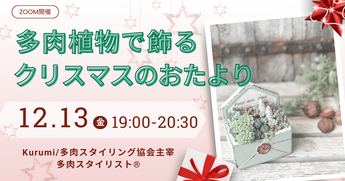 多肉植物で飾るクリスマスのおたより