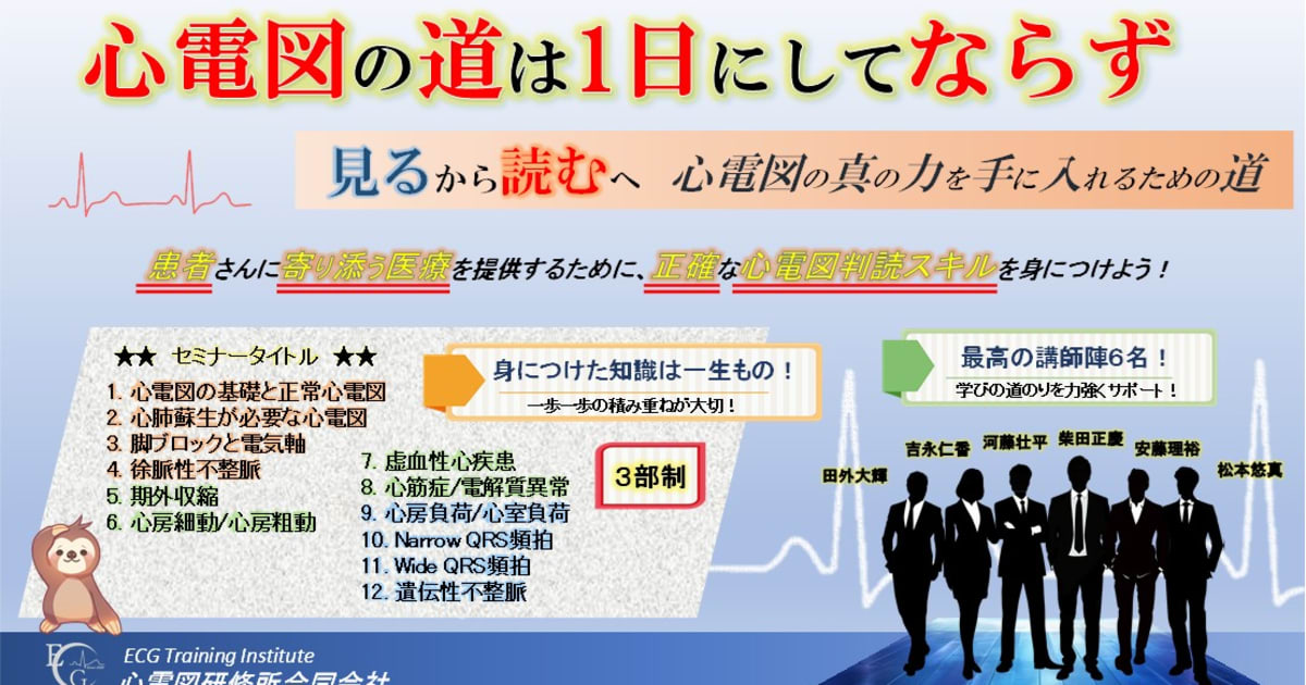 【心電図検定*1級*受験者必見】　心電図の道は1日にしてならず（全12章）