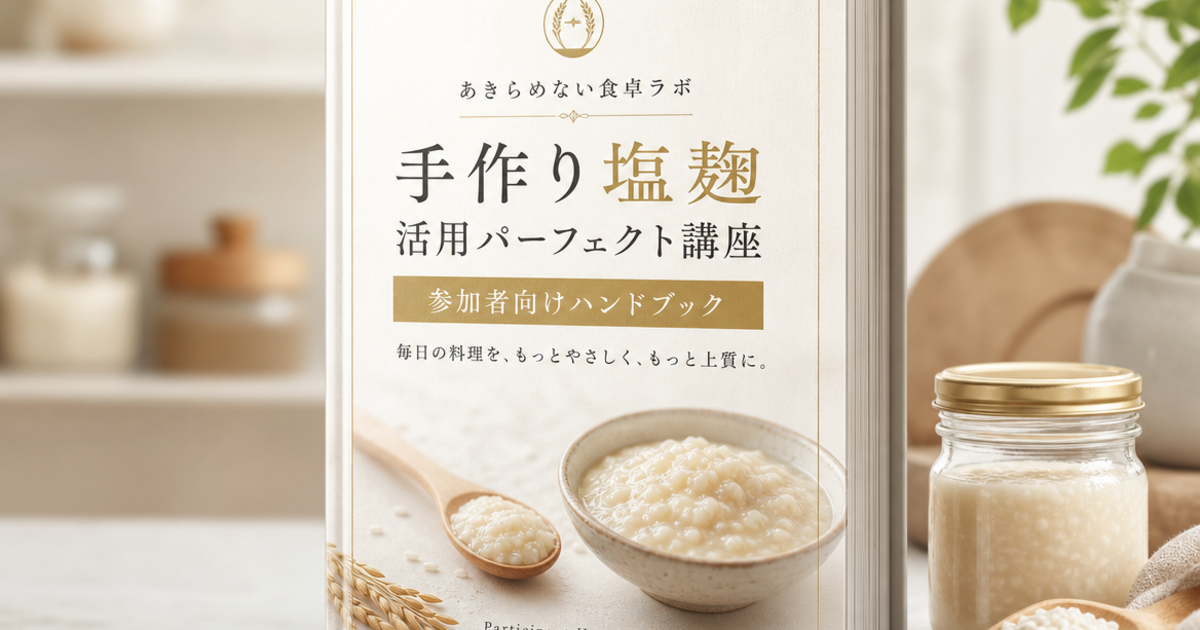 手作り塩麴活用パーフェクト講座（商用利用可ライセンス付き）