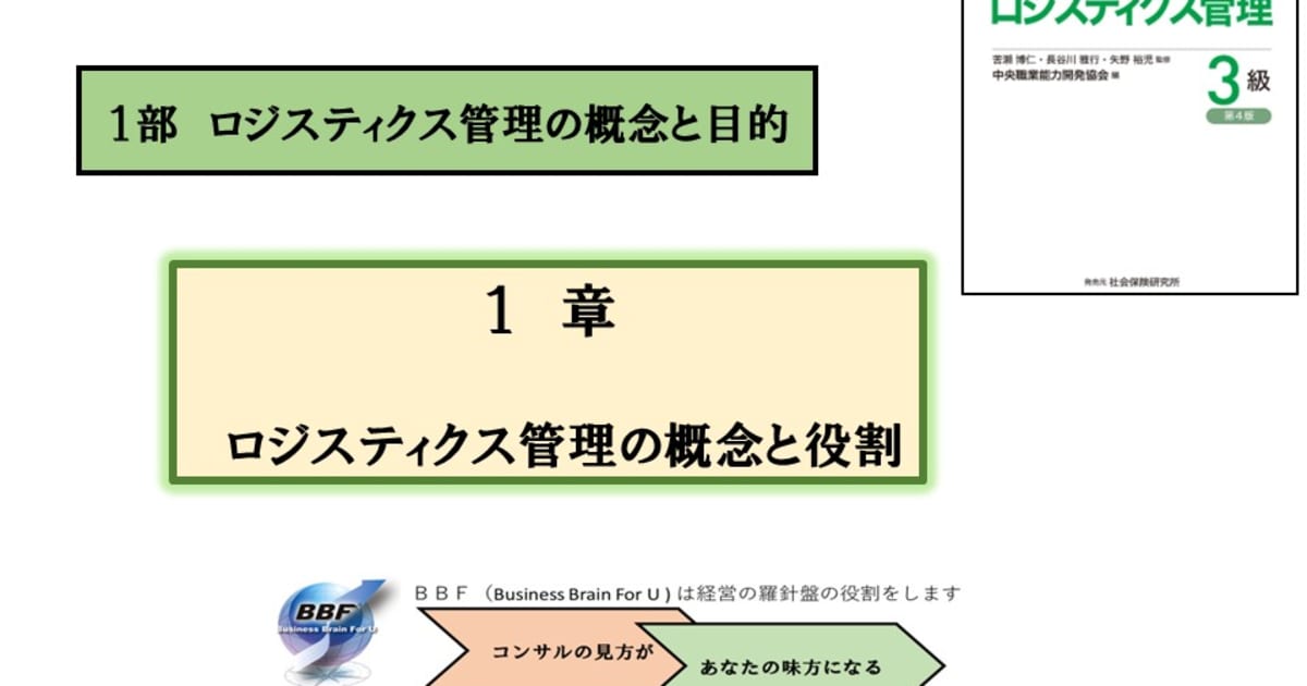 第１章ロジスティクス管理の概念と役割