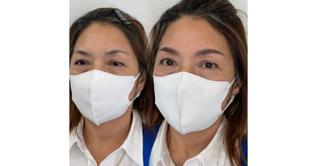 60代女性 / 左右非対称の眉のデザイン修正パウダーブロウ