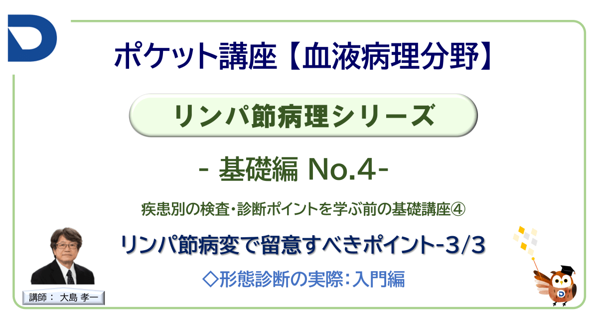 リンパ節病理シリーズ：基礎編No.4「リンパ節病変で留意するポイント3/3」