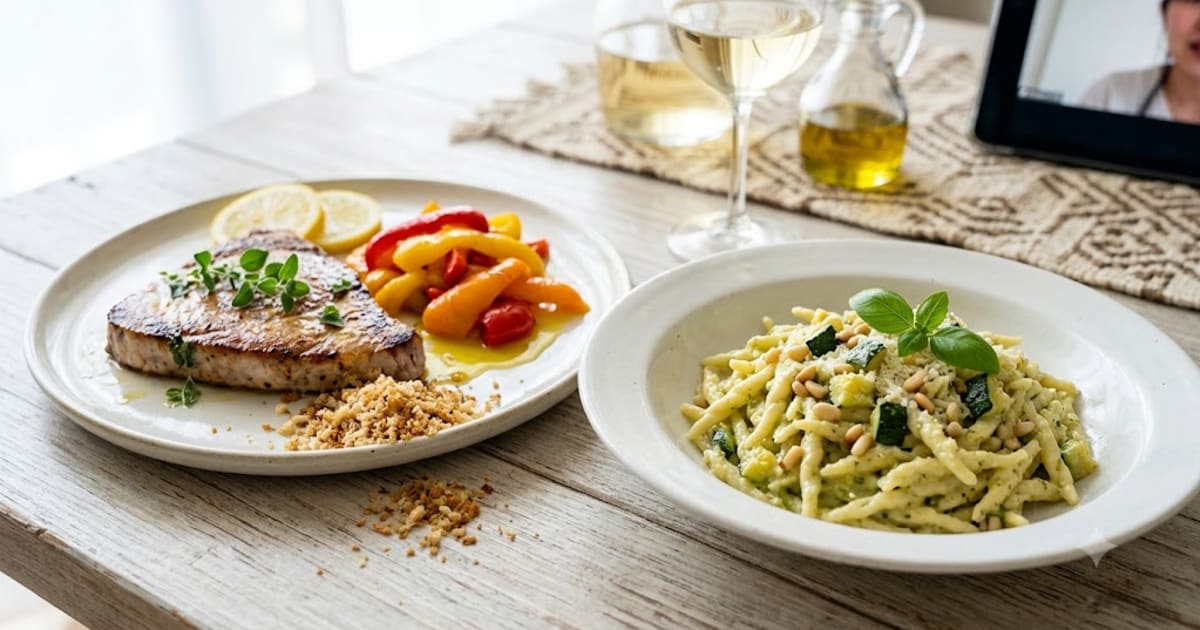 素材を生かす初夏のイタリアン 〜ズッキーニのパスタと魚のグリル〜