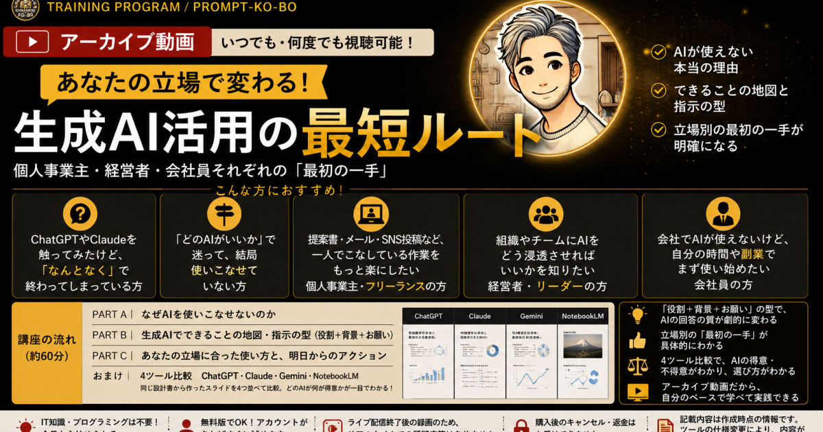 あなたの立場で変わる！生成AI活用の最短ルート