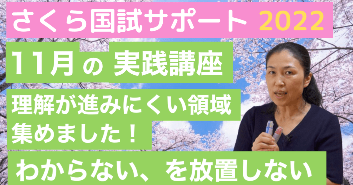 【11月の実践講座】国試解説講座＋頻出疾患解説！