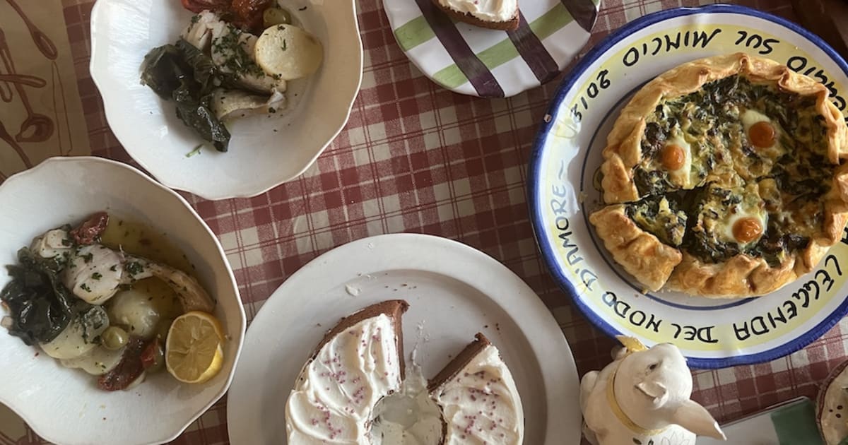 20250322料理＆ケーキ（アーカイブ）・トルタパスクアリーナ　・タラのレモンソース　・チョコシフォン