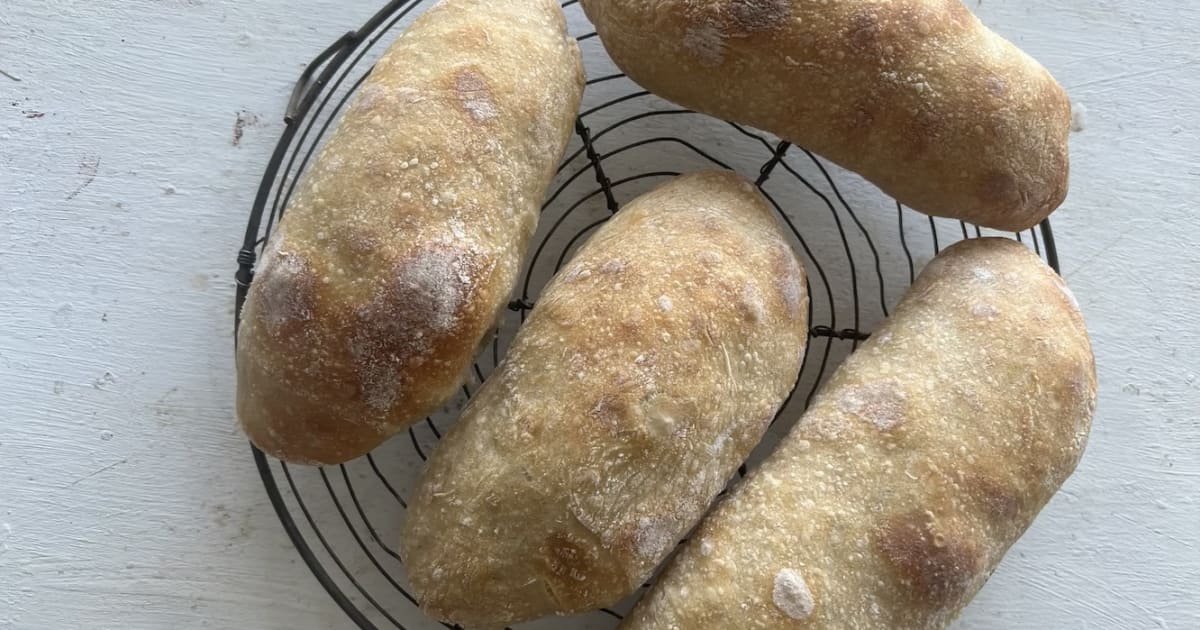 202504パン（自然酵母）（動画）サワー種で作るチャバタ