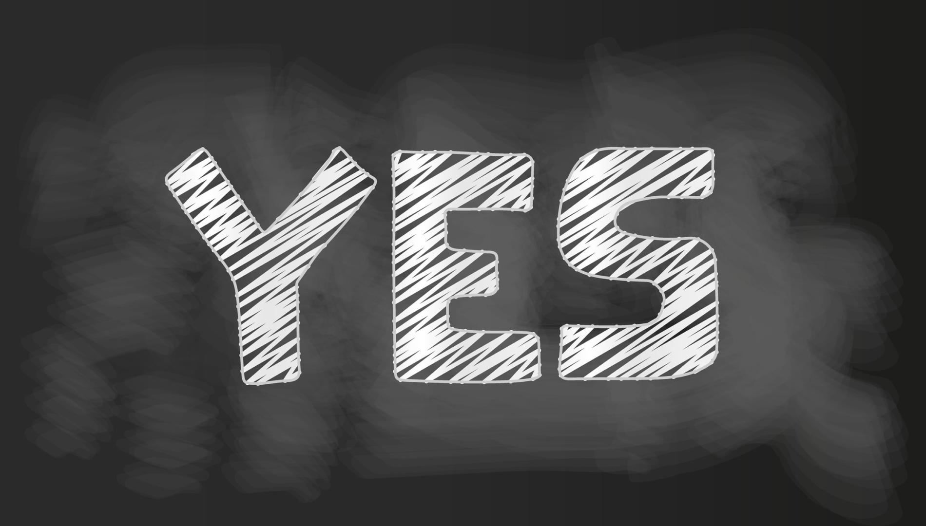 Illustration depicting a blackboard with YES written in white chalk