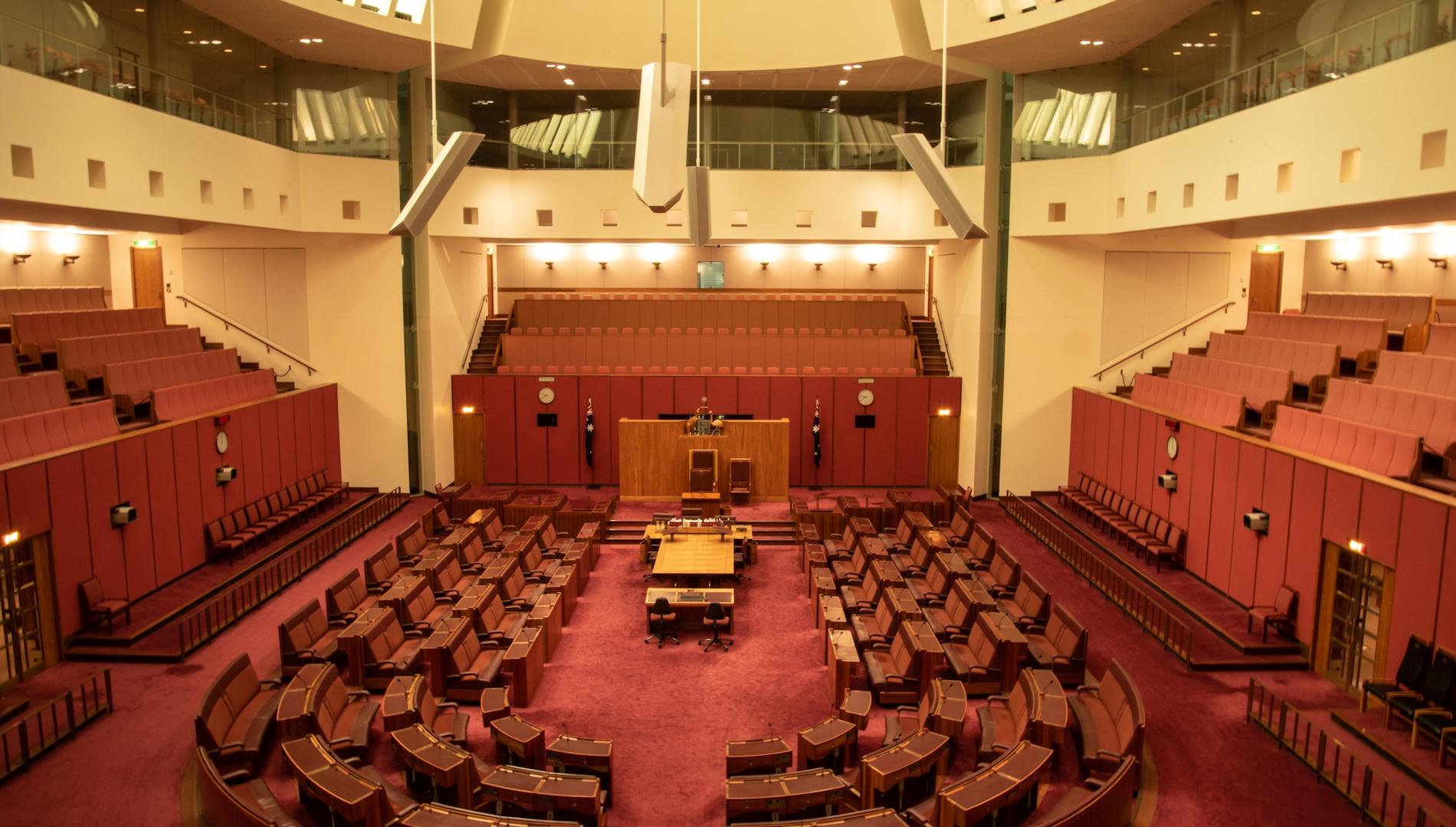 Australia's federal Senate chamber interior