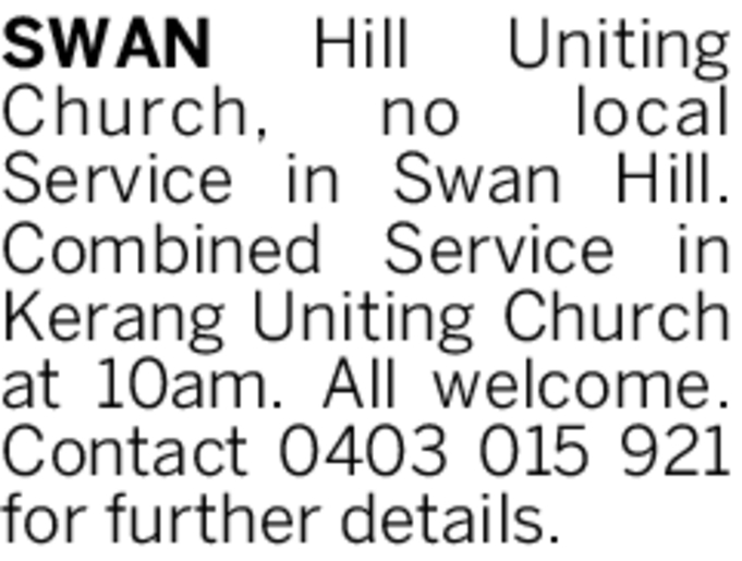 SWAN Hill Uniting Church, no