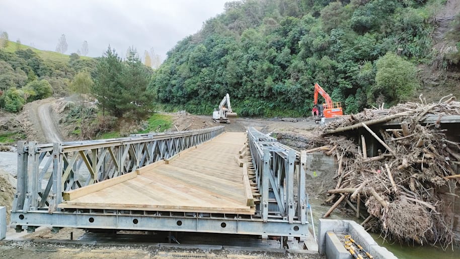 Crews complete construction of Bailey bridge