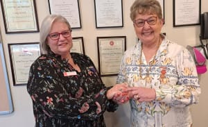 20 years of service given to Hospital Auxiliary by Lyn Fruedenstein
