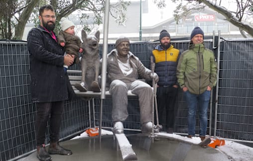Legend Hans Grimus and Captain immortalised in bronze