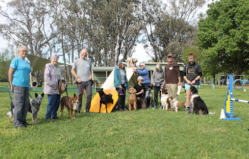 Everything set for show day, with dogs a delightful addition