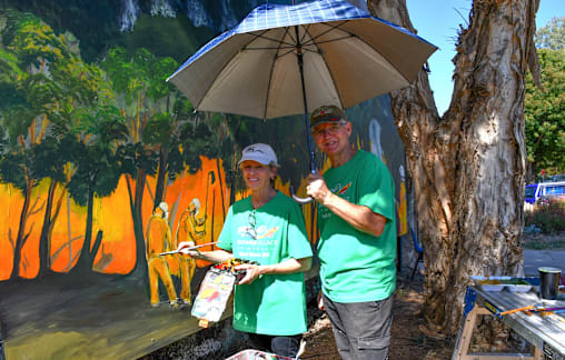 Two Eugowra murals now bright again