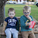 Families enjoy movie under the stars