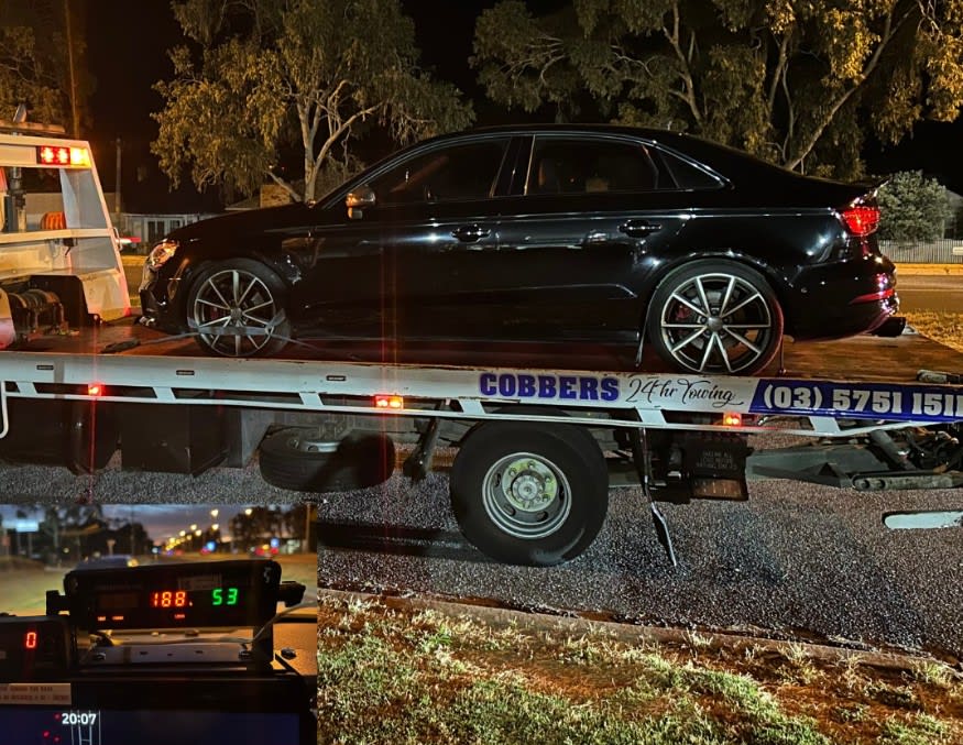 Black sedan clocked at more than 100km/h over speed limit