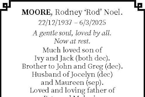 MOORE, Rodney 'Rod' Noel.