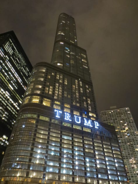 USW shines Biden-Harris 'batlight' on Trump Tower in Chicago