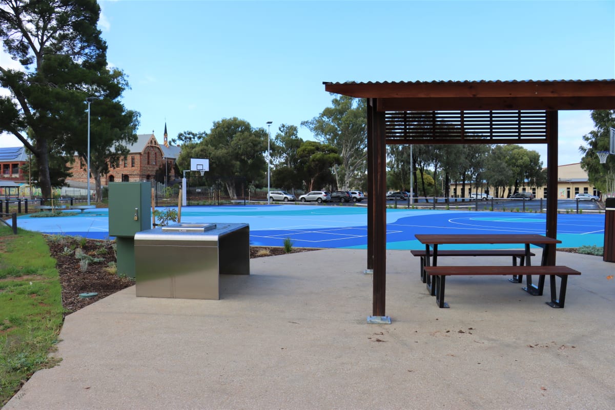 Community basketball court open to the public