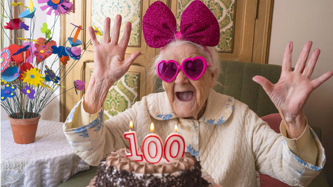 Lady celebrating her 100th Birthday