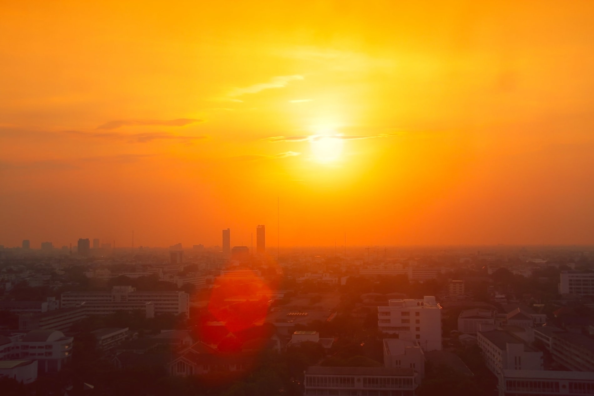 Thailand city view in heatwave summer season