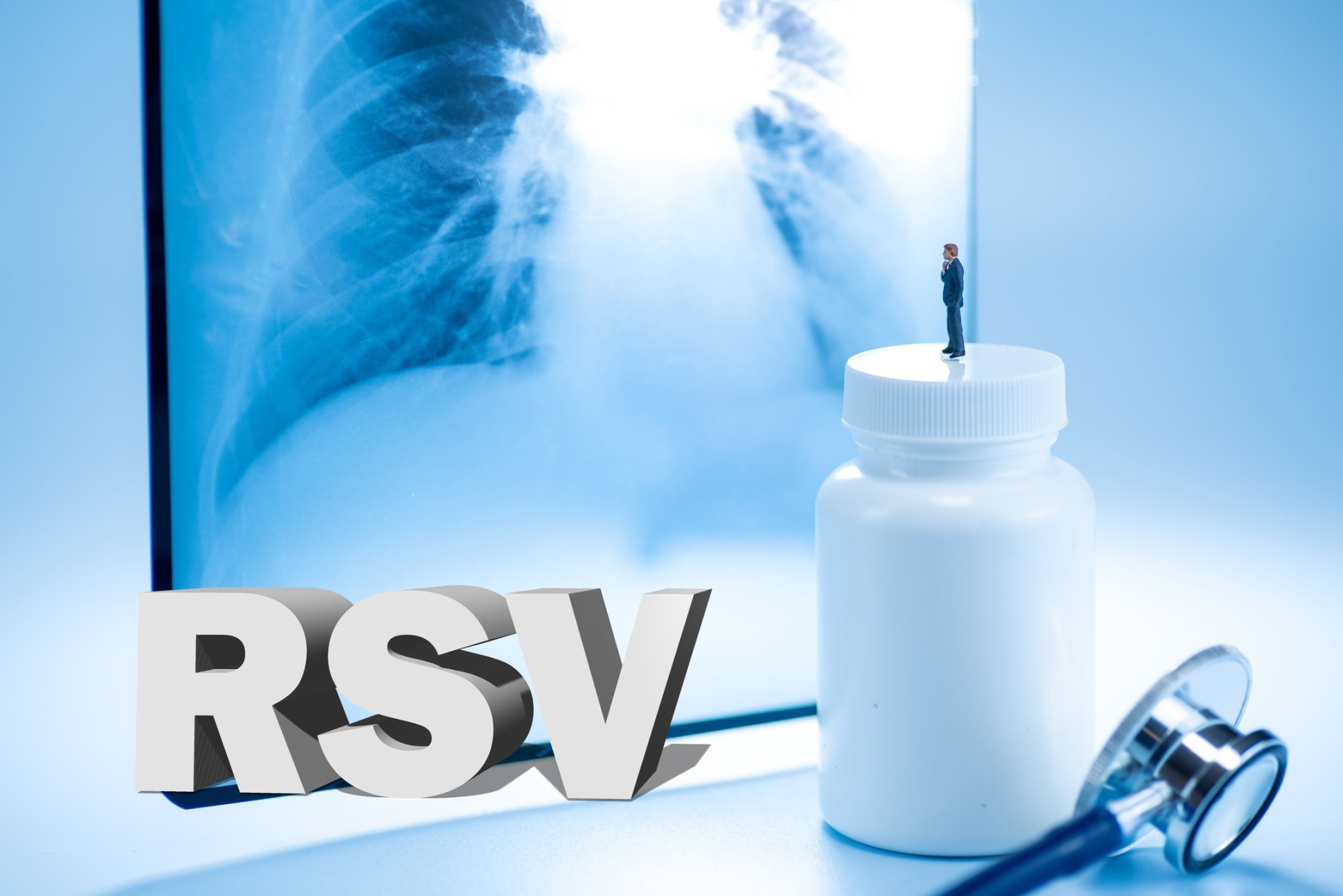 Background of Respiratory syncytial virus(RSV) and chest X-ray,medical concept