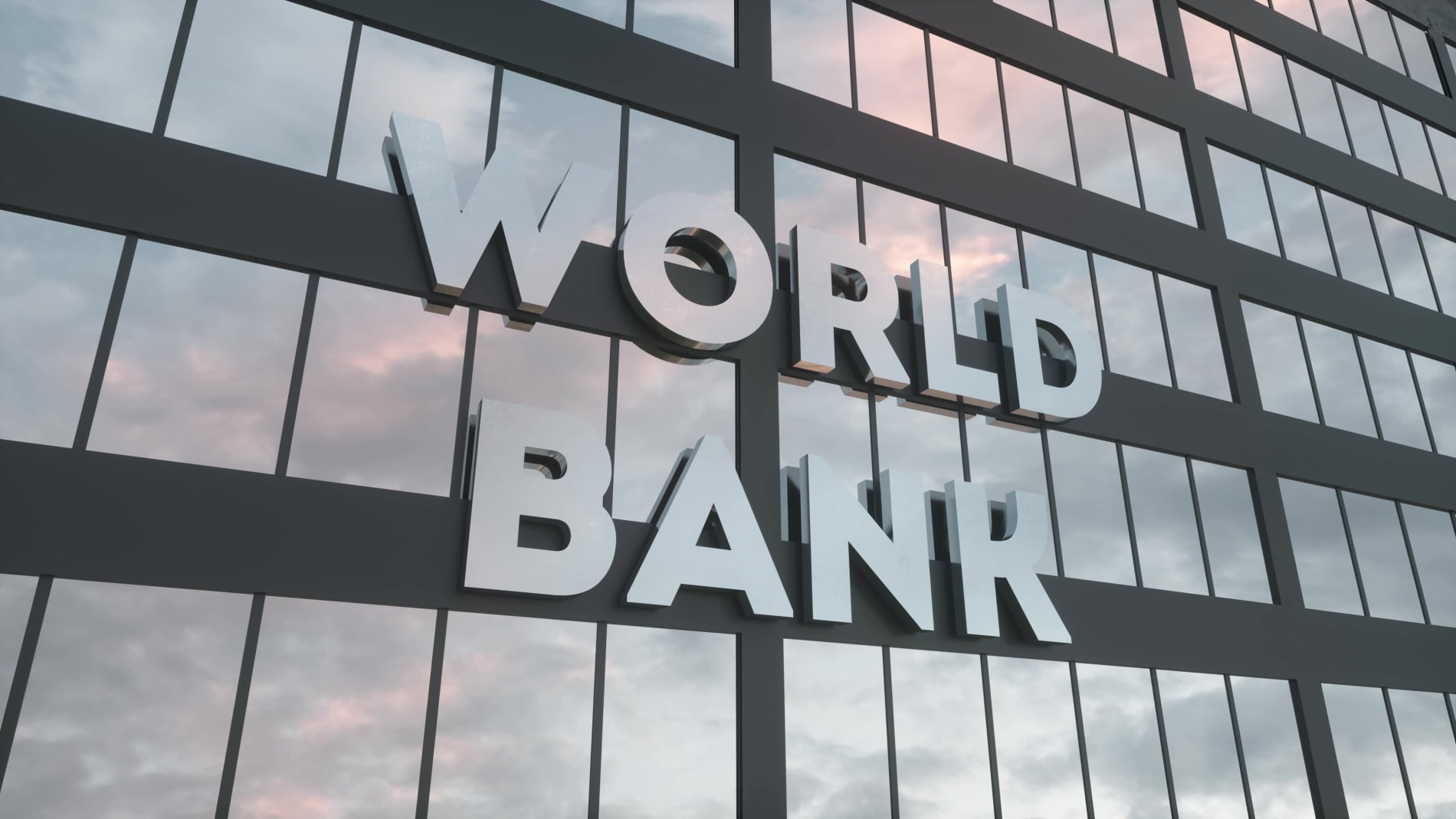 World Bank sign on a glass skyscraper