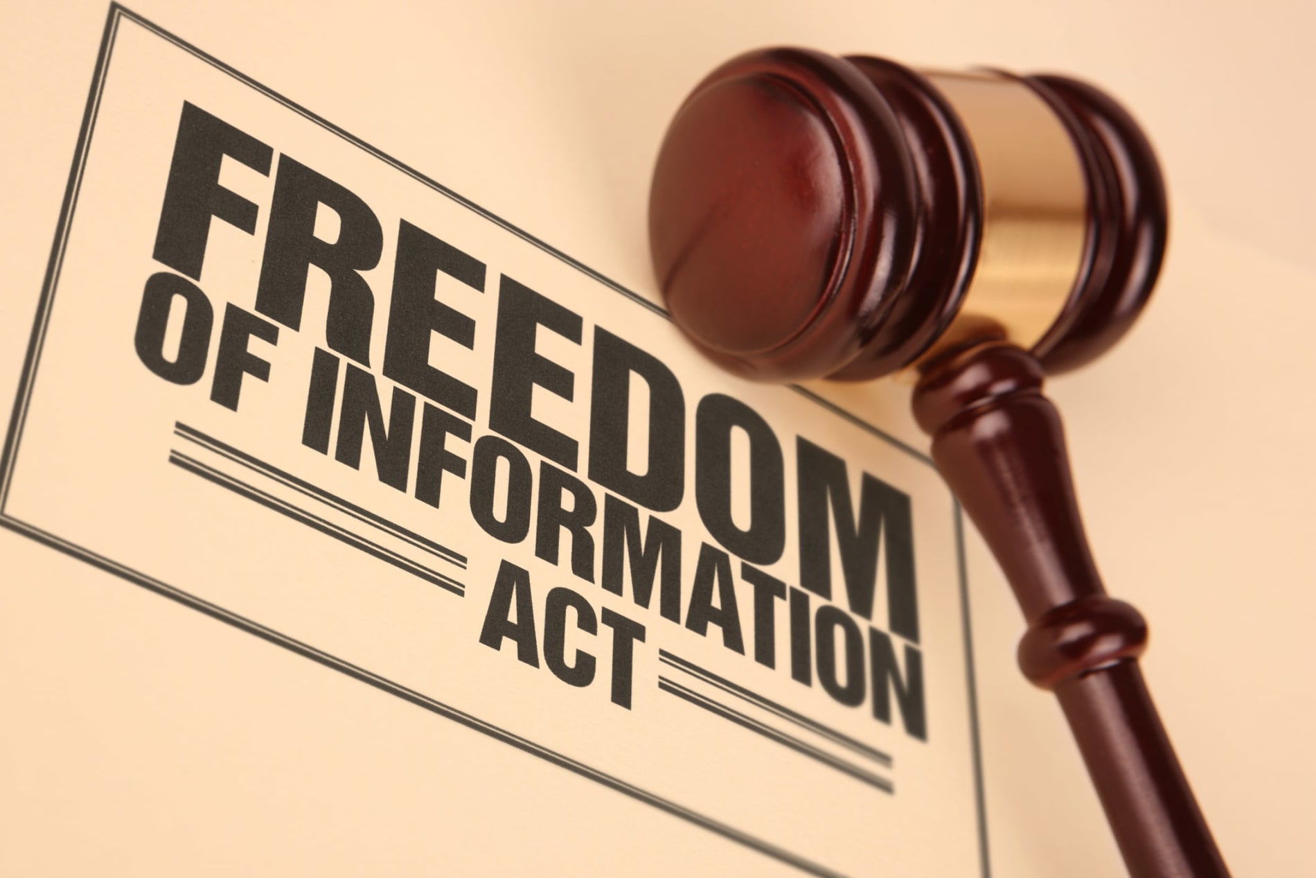 Freedom of Information Act document near gavel 