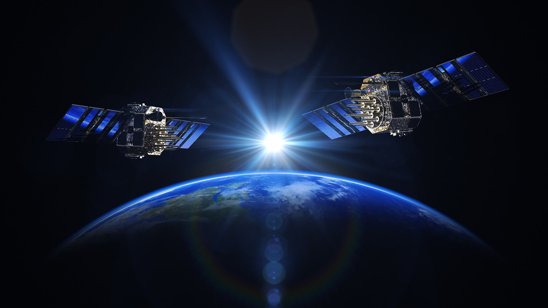 satellites, space technology and Earth