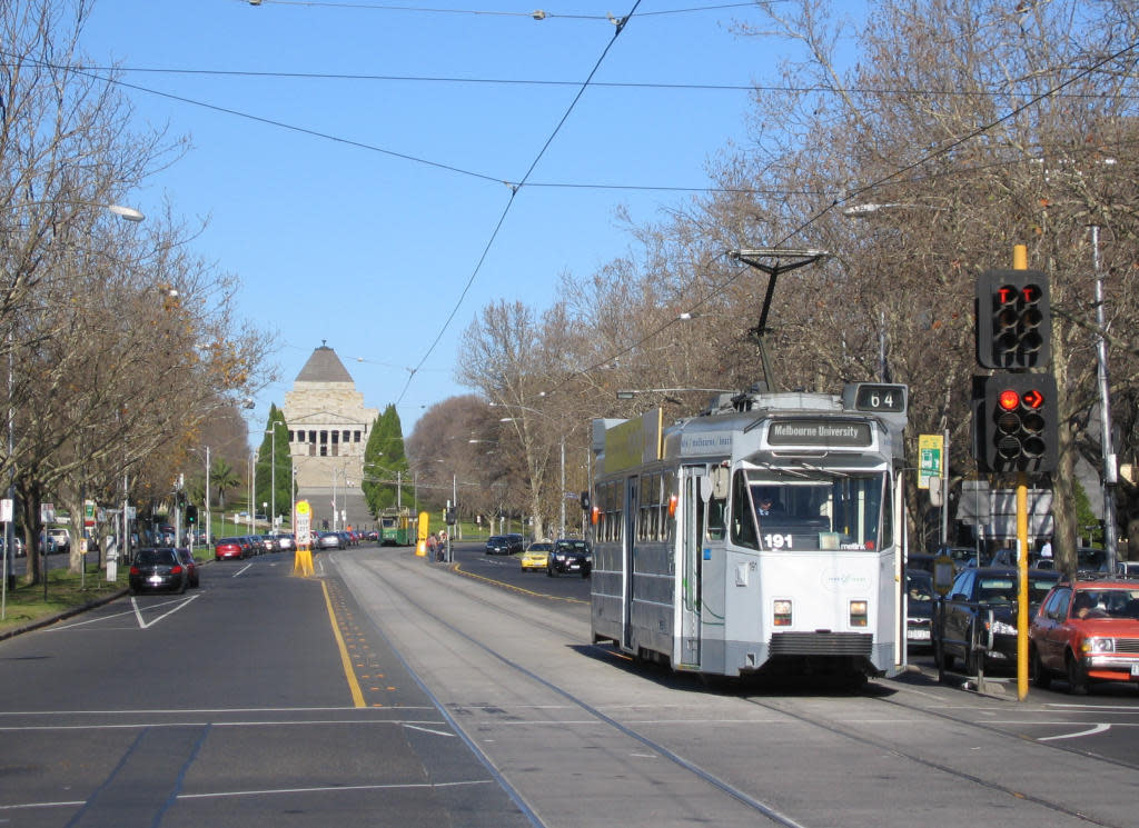 Melbourne tram on St Kilda road