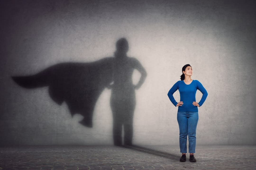 woman standing proud