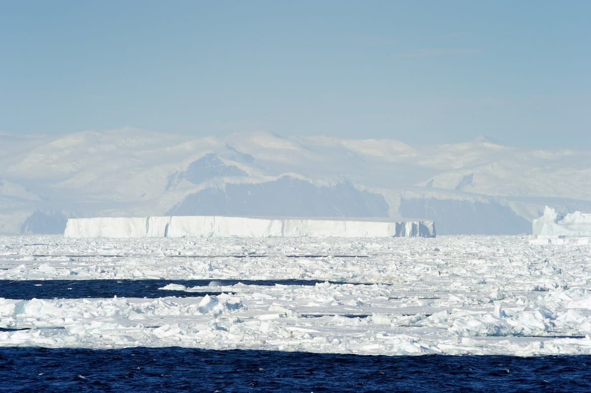 Glacial ice in the Ross Sea in Antarctica