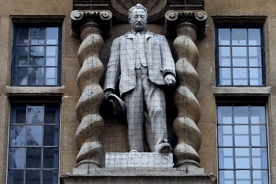 The Cecil Rhodes statue that's been the target of protesters.