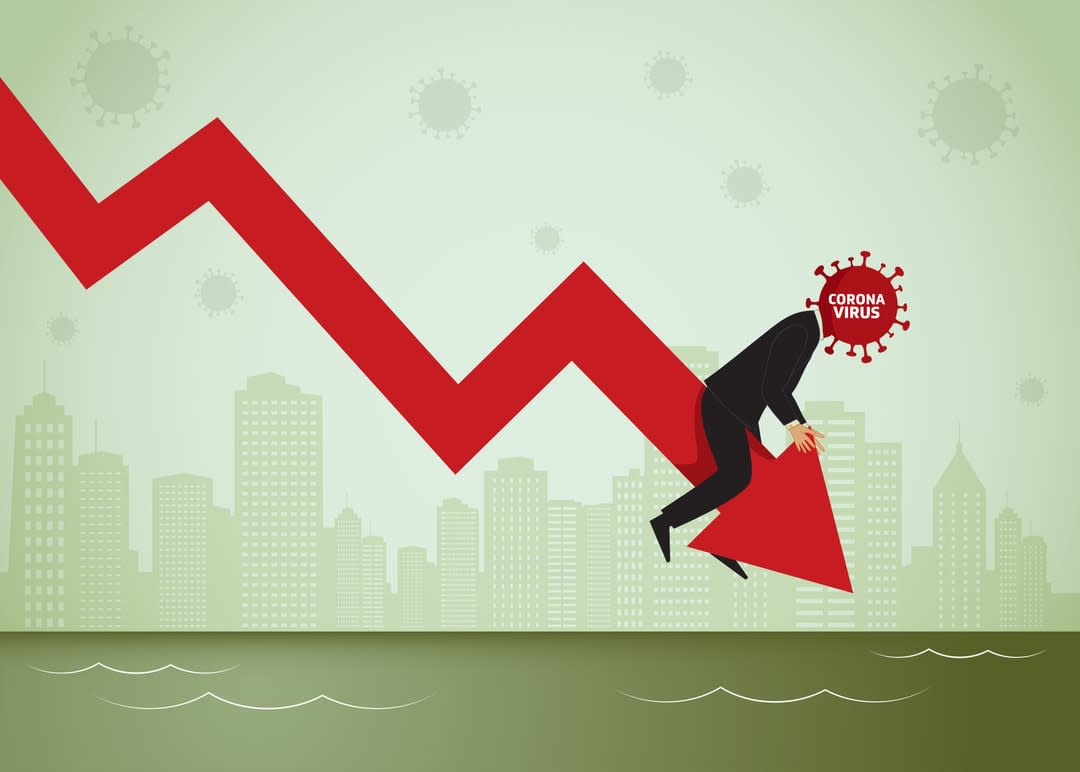 Graph showing downward economy due to coronavirus