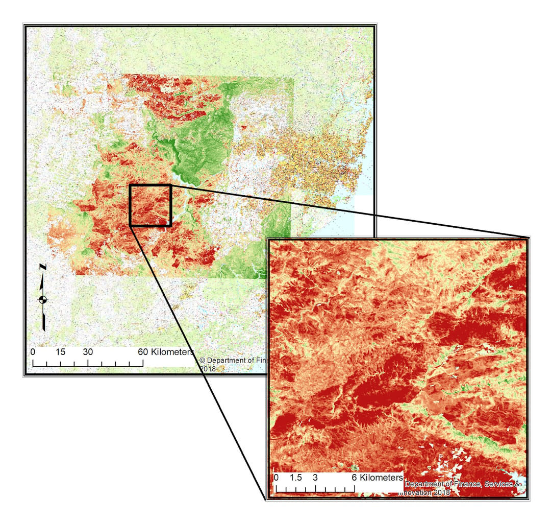 maps showing fire damage in australia