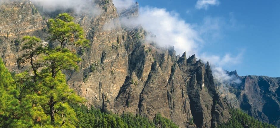 The caldera of extinct volcano Volcán Taburiente in the Canary Islands