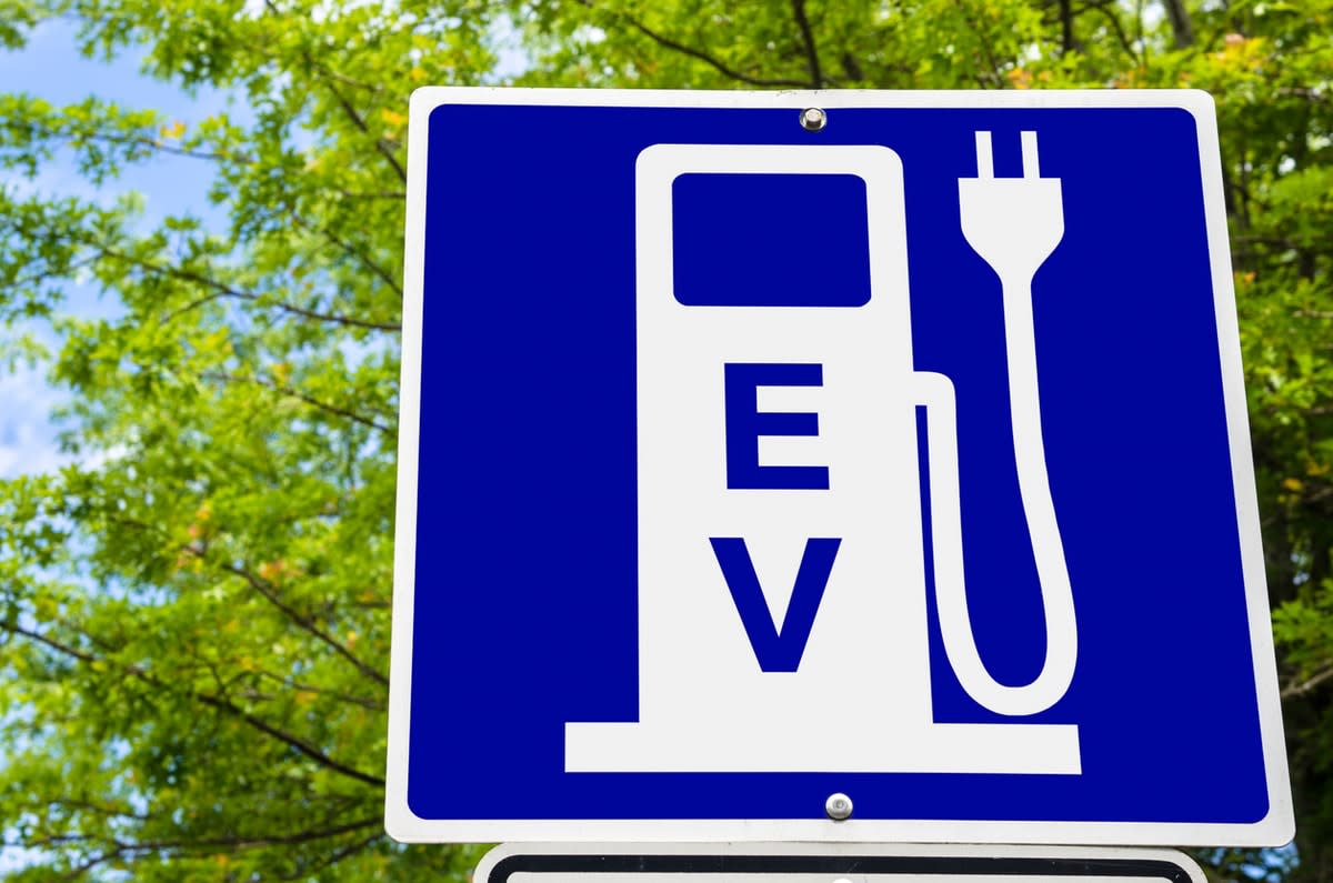 A sign for an electric vehicle charging station