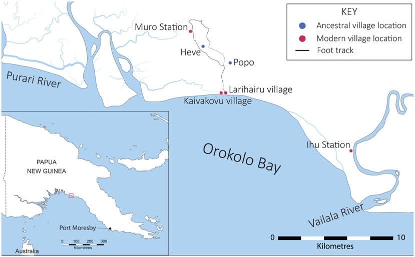 A map of Papua New Guinea.