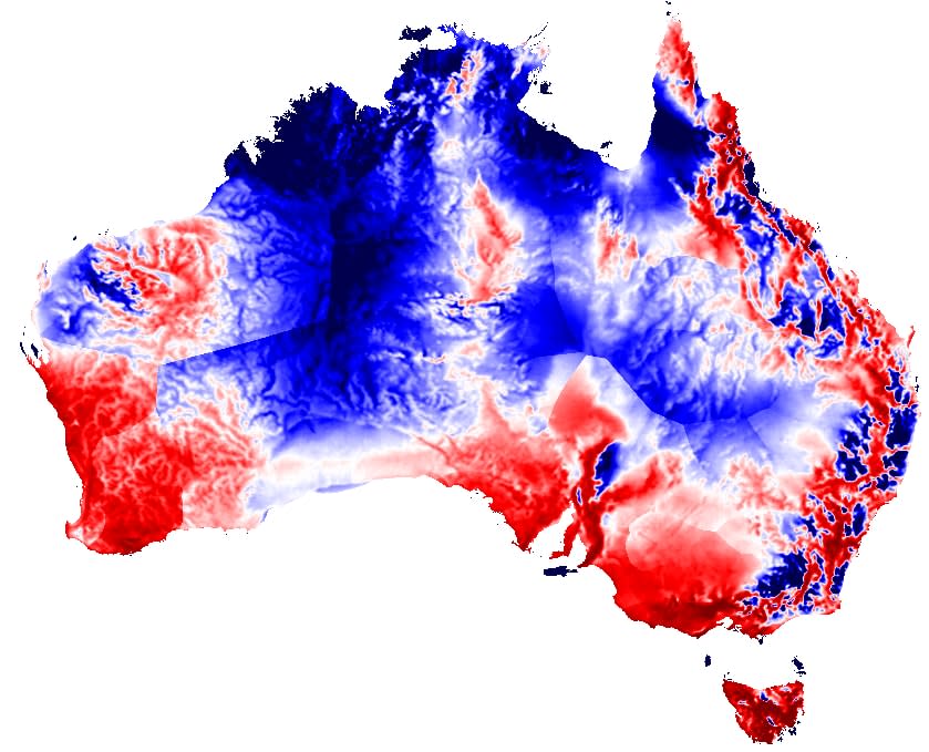 Economically favourable locations (in red) with hydrogen produced by wind (with a targeted market price of $4.5/kg and $570/kW of PEM CAPEX)