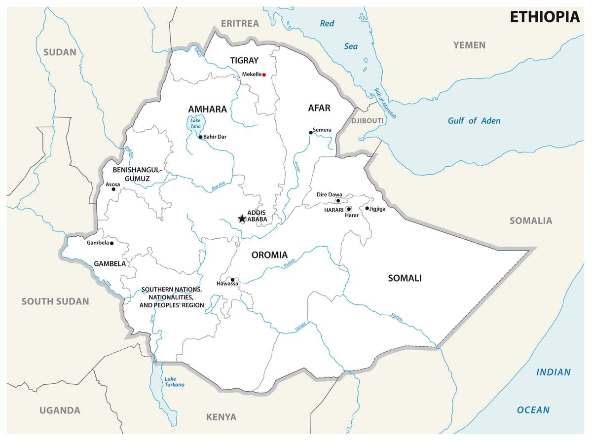 A map of Ethiopia