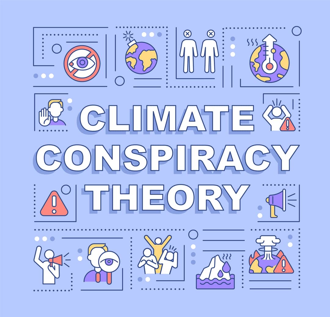 Climate change misinformation graphic.