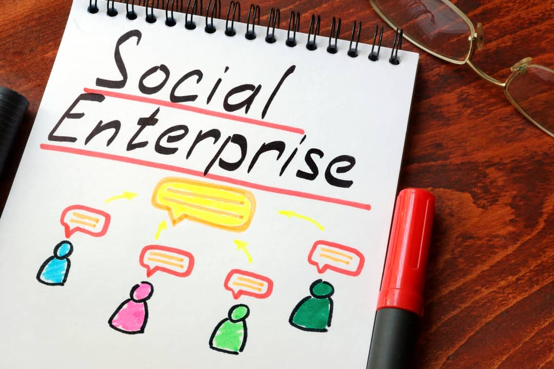 Notepad with the words ‘Social enterprise‘