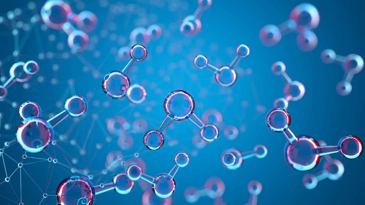 Abstract hydrogen H2 molecular structure