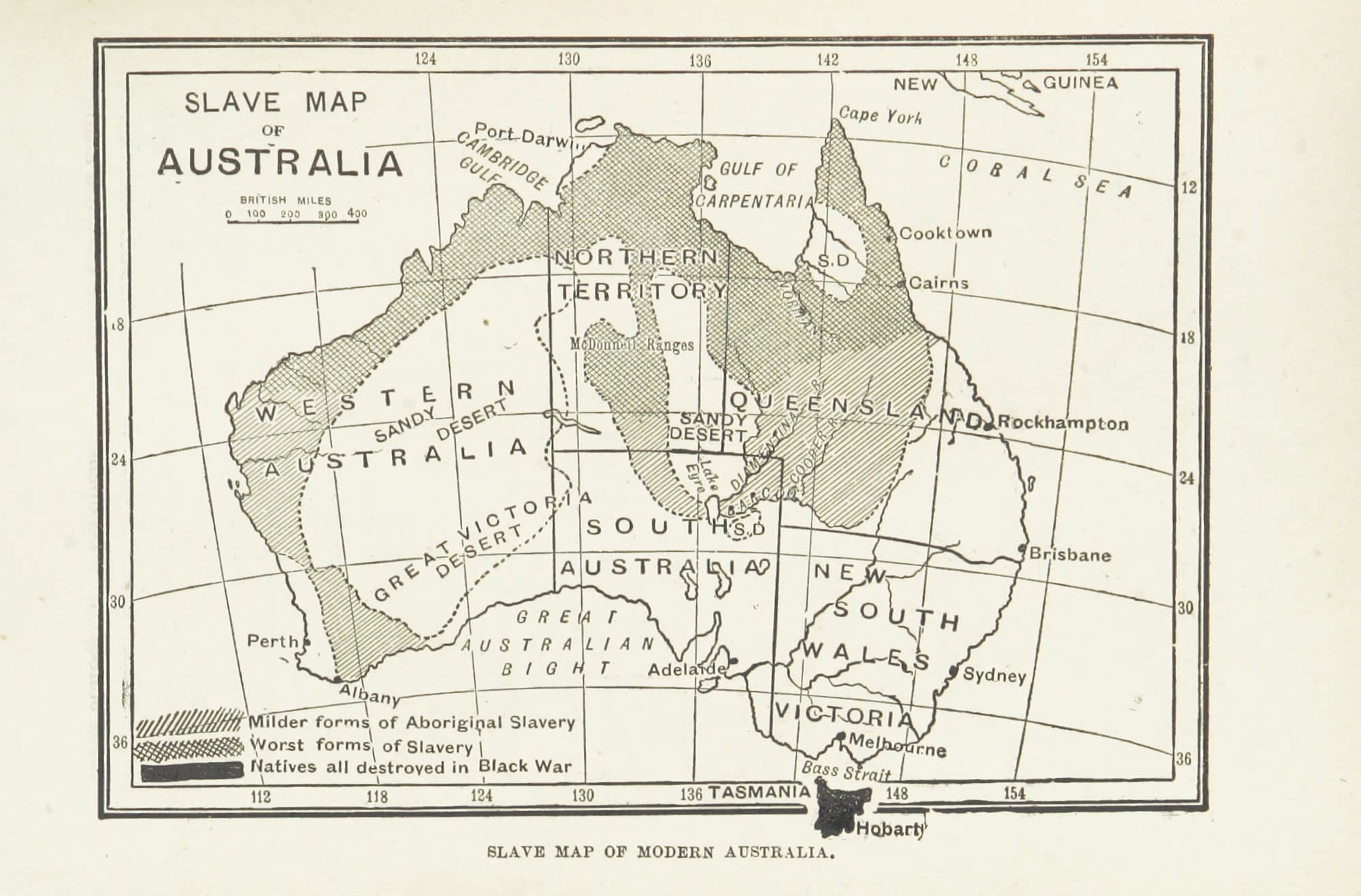 Historic "slave map" of Australia