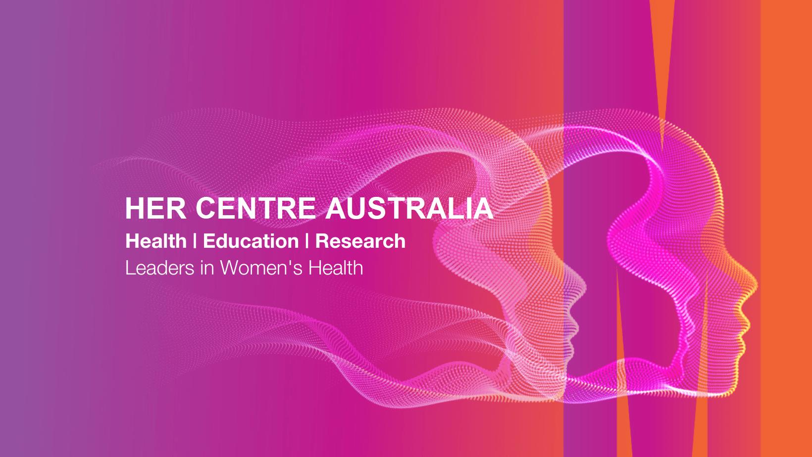 Colourful banner for HER Centre Australia 